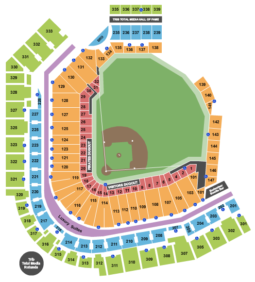 Pirates Seating Chart Map